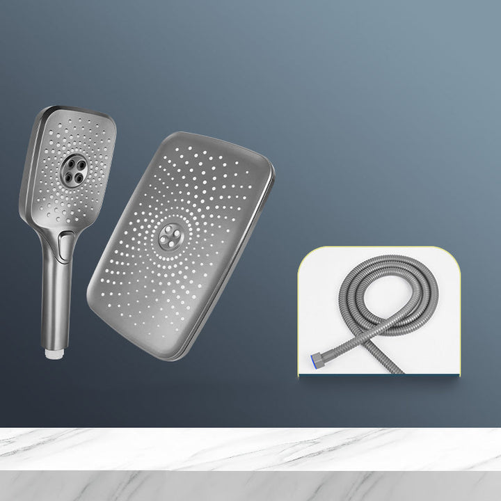 BowLift | Modern Gray Showerhead Combo Standard Spray Pattern Rectangular Large Showerhead