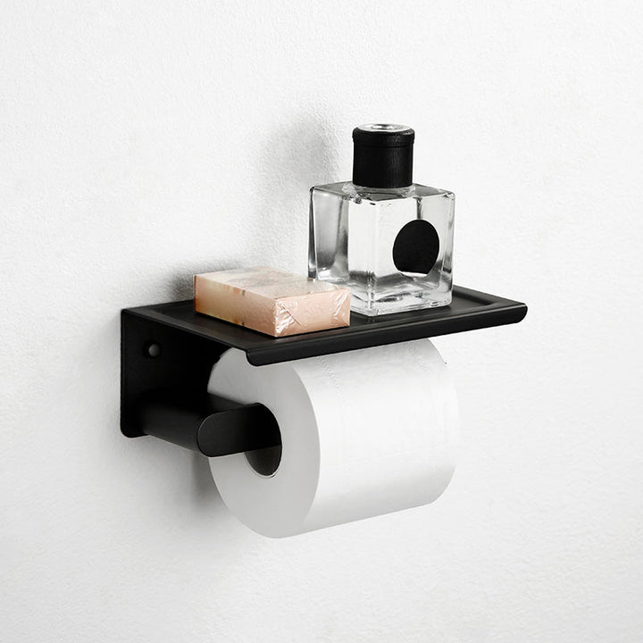 BowLift | Contemporary bathroom accessory single piece or in set made of black metal