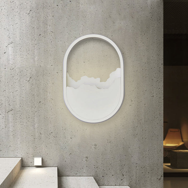 BowLift | Aluminium Oval Wall Lamp Light Modern LED White Wall Lamp with Cracked Design in Warm/White/Natural Light