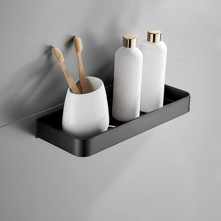 BowLift | Matt Black Bathroom Set Modern 1/2 - Piece Stainless Steel Bath Rack