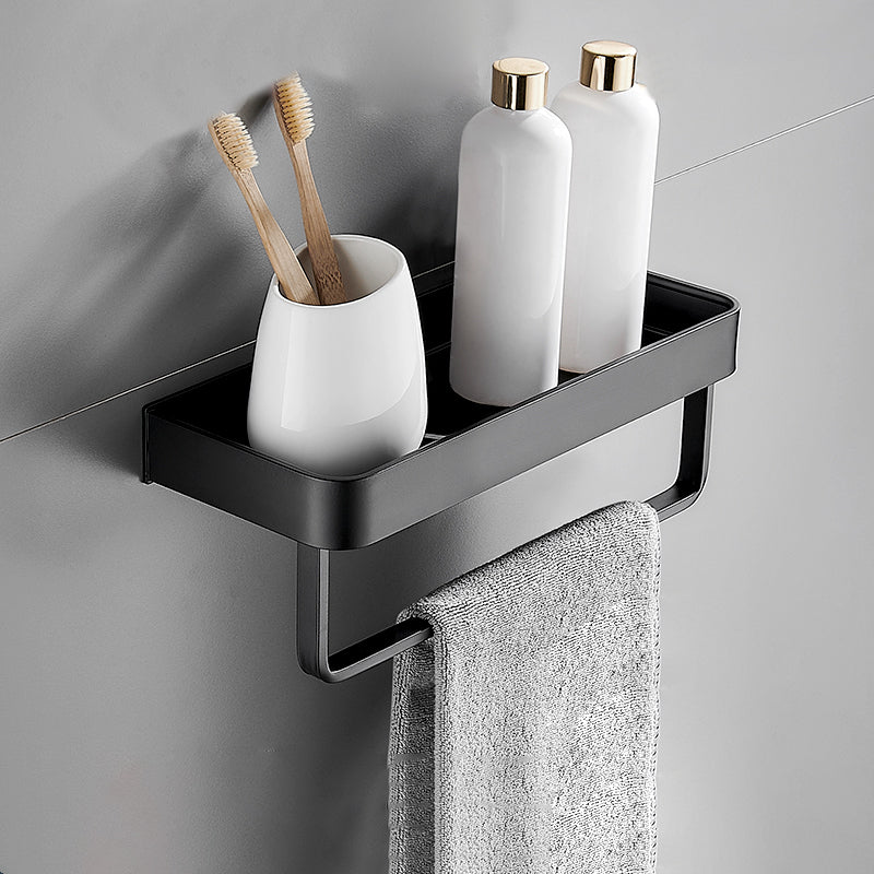 BowLift | Matt Black Bathroom Set Modern 1/2 - Piece Stainless Steel Bathroom Shelf