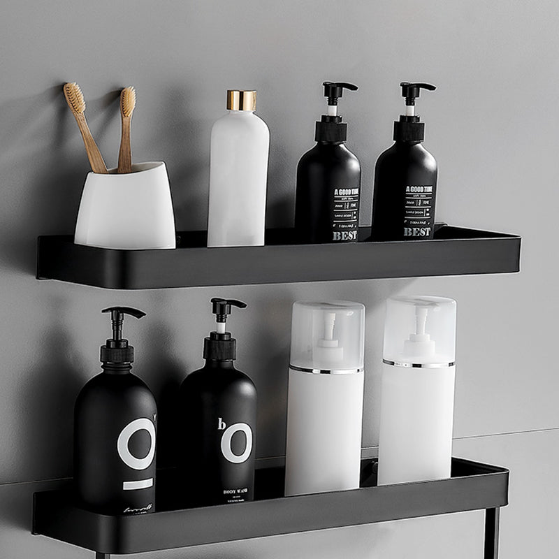 BowLift | Matt Black Bathroom Set Modern 1/2 - Piece Stainless Steel Bath Rack
