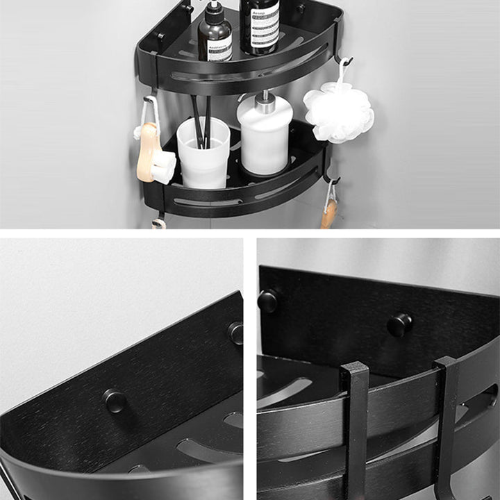 BowLift | Black/Silver Bath Set Modern 1/2/3-Piece Anti-Rust Bath Rack