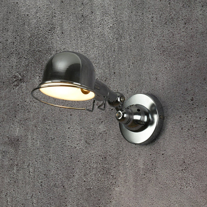 BowLift | Metallic Dome Shade Wall Lighting Vintage Style 1 Light Bedroom Rotatable Wall Lamp with Ring in White/Red