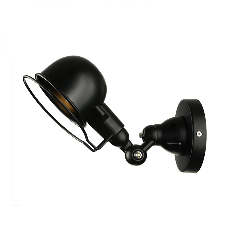 BowLift | Rust/White Dome Wall Lamp Sconces Retro Style 1 Light Dining Room Adjustable Wall Lighting with Ring