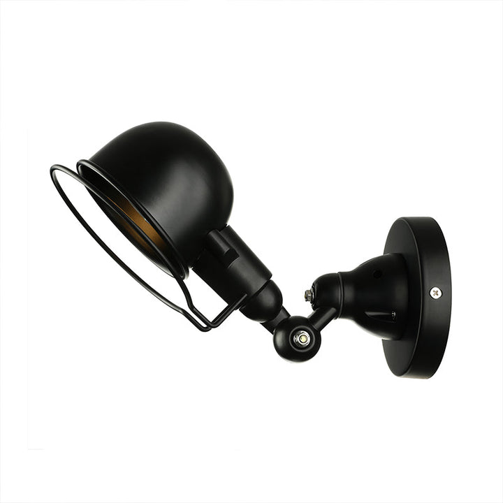 BowLift | Rust/White Dome Wall Lamp Sconces Retro Style 1 Light Dining Room Adjustable Wall Lighting with Ring