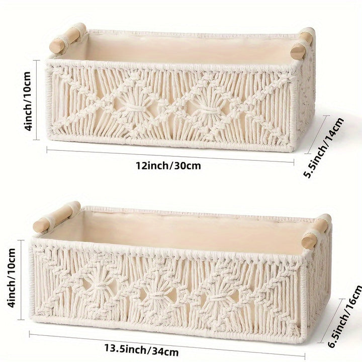Boho Chic - Natural Cotton Storage Basket for Elegant Interior Bowlift