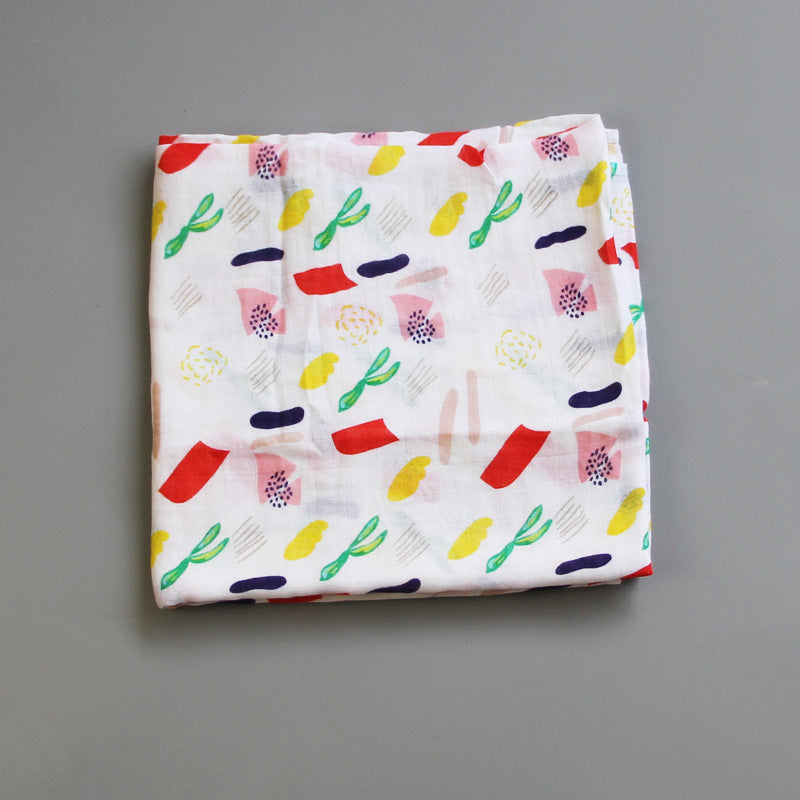 Organic Cotton Dinosaur Print Muslin Swaddle Bowlift