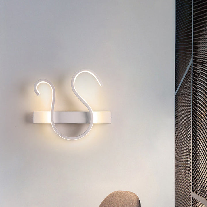 BowLift | Swirl Wall Light Minimalism Acrylic Living Room LED Wall Lamp in Warm/White Light
