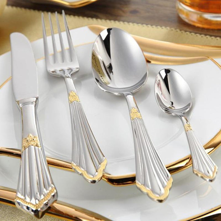 BowLift | 4-Piece Luxury Gold Inlay Cutlery Set