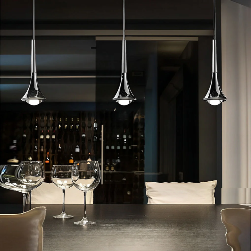 BowLift | Scandinavian Pendant Lamp in Droplet Shape of Metal