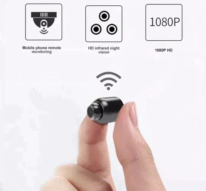 BowLift | 2-Pack Mini WiFi Security Camera | 1080P HD, 140° Wide-Angle, Night Vision, Motion Detection (32GB SD Included)