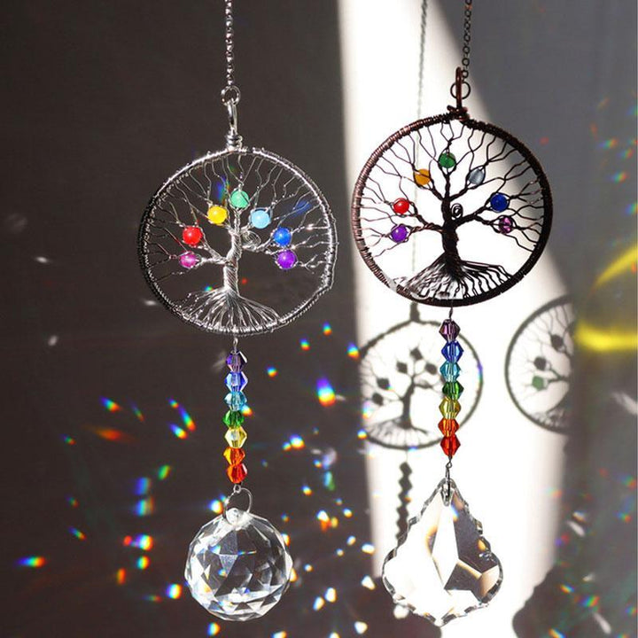 Crystal Wind Chime Tree Of Life Suncatcher | Bowlift