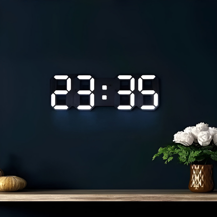 BowLift | LED clock with digital design and three-dimensional depth