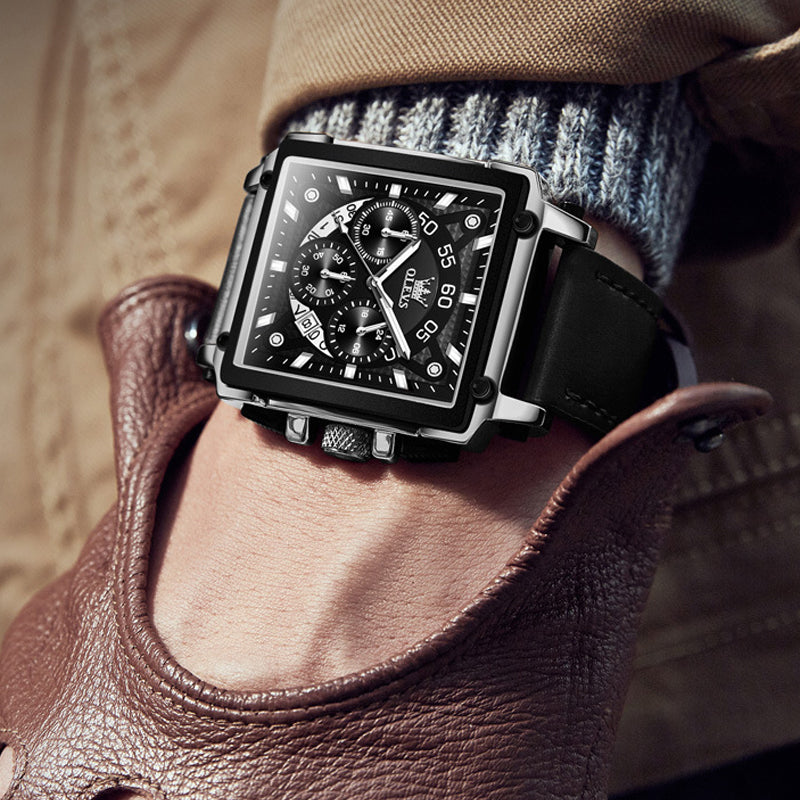 Olevs® Luminous Luxury Square Business Automatic Mechanical Watch | Bowlift