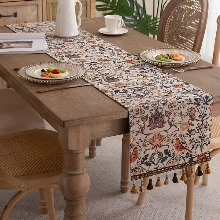 BowLift | Vintage Floral & Bird Jacquard Table Runner