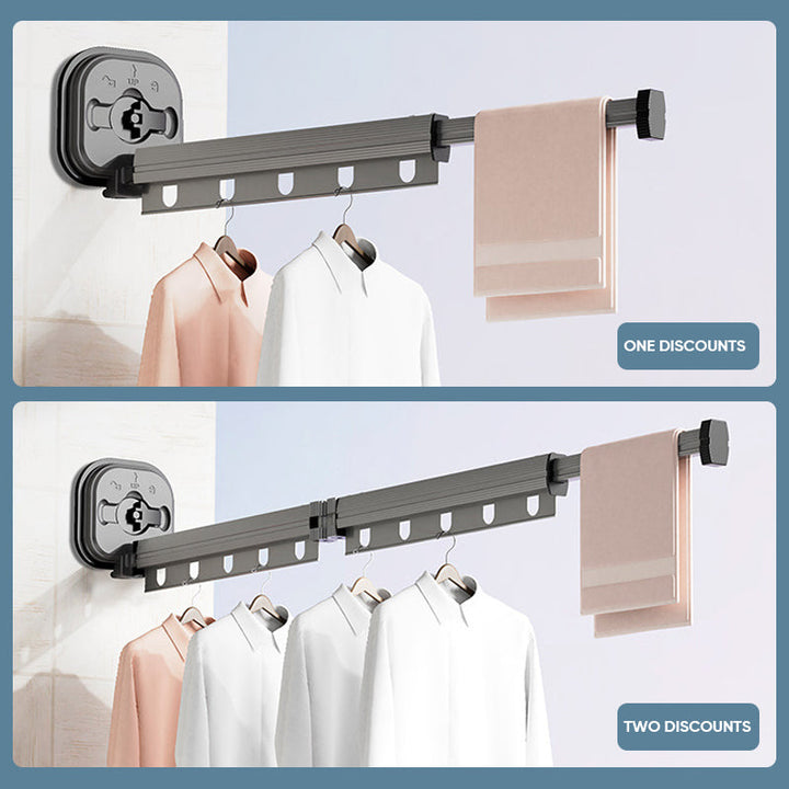 Wall-Mounted Foldable Clothes Drying Rack with Suction Cup | Bowlift