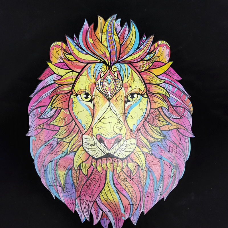 Wooden Lion Puzzle | Bowlift