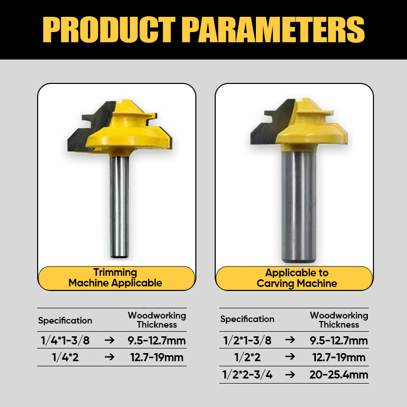 BowLift | Router Bit 45-Degree Glue Joint Lock Miter