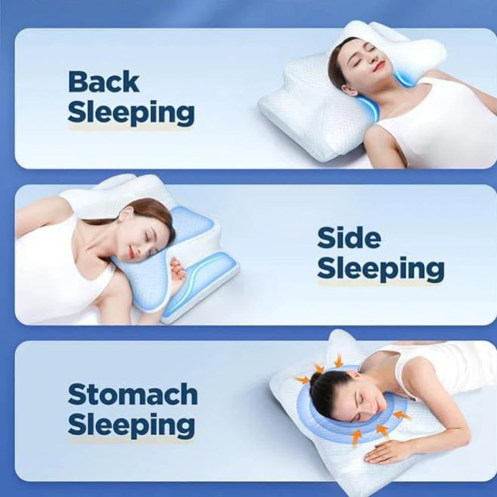 BowLift | Pillow for Sleep Apnea & Snoring Relief – Ergonomic Memory Foam Anti-Snore Pillow for Better Breathing & Deep Sleep Support