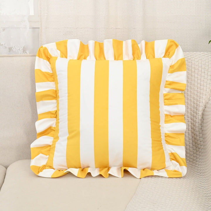 BowLift | Retro Striped Ruffle Cushion Cover
