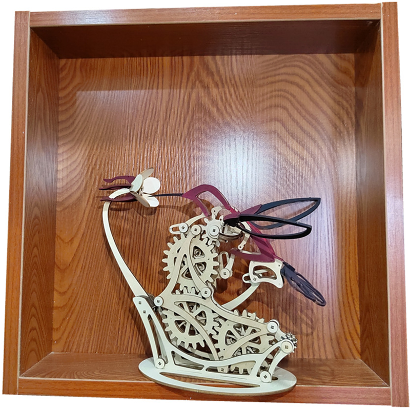 Wood artificial hummingbird sculpture Bowlift