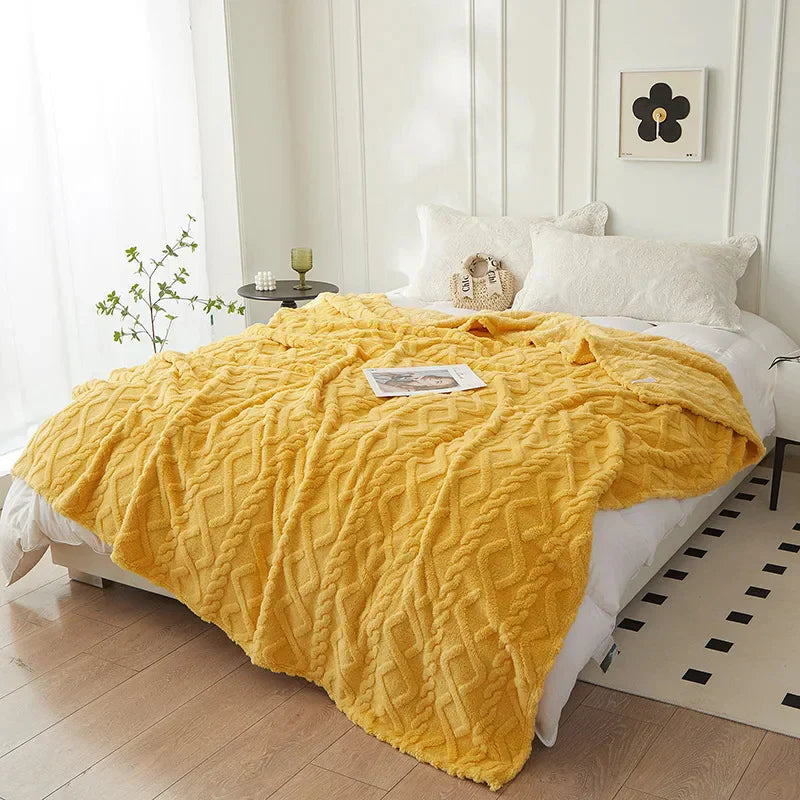 Luxury Lambswool Blanket for Bedroom Bowlift