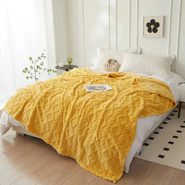 Luxury Lambswool Blanket for Bedroom Bowlift