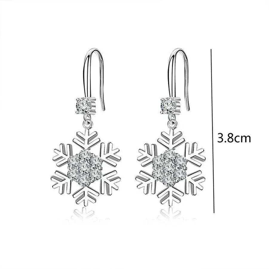 BowLift | Temperament Snowflake Earrings With Rhinestones Fashion Personalized Christmas Earrings For Women Jewelry