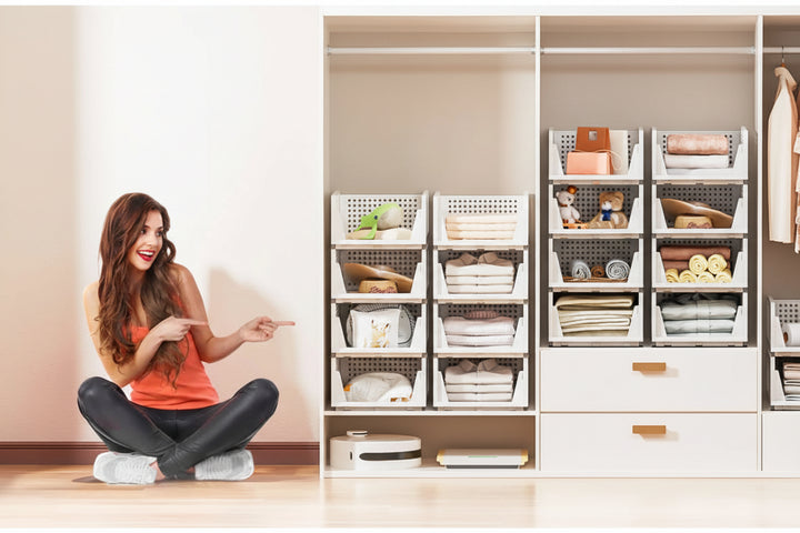 Stackable Wardrobe Storage Organizer For Cloth Storage