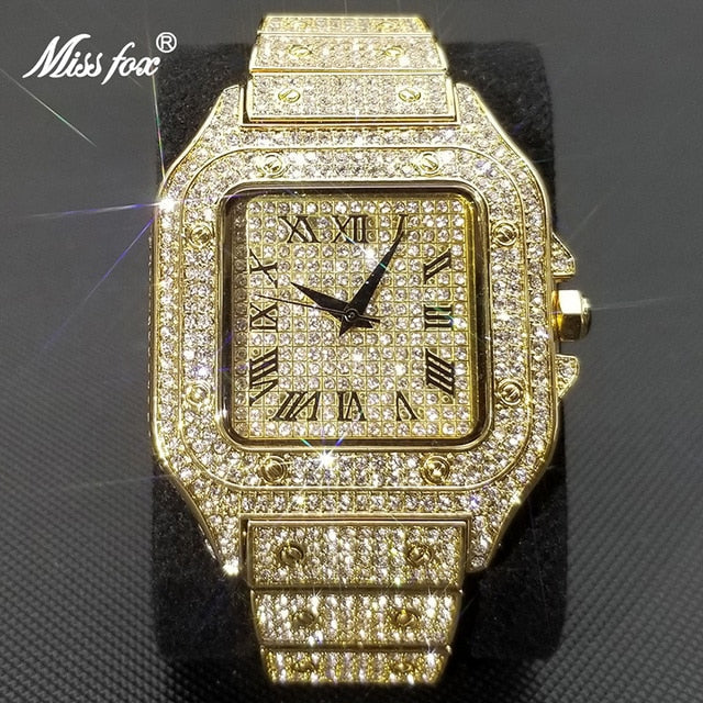 BowLift | MISSFOX Ice Out Square Watch for Men