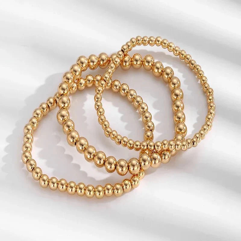 BowLift | 7pcs Gold Beaded Bracelet Stack
