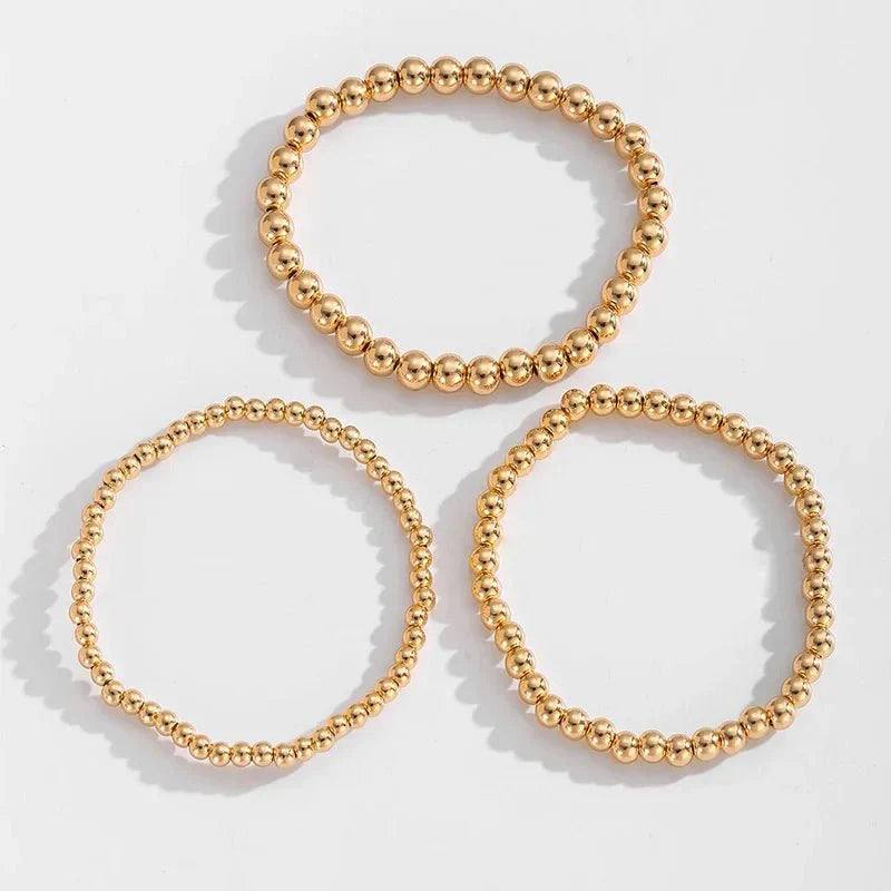 BowLift | 7pcs Gold Beaded Bracelet Stack