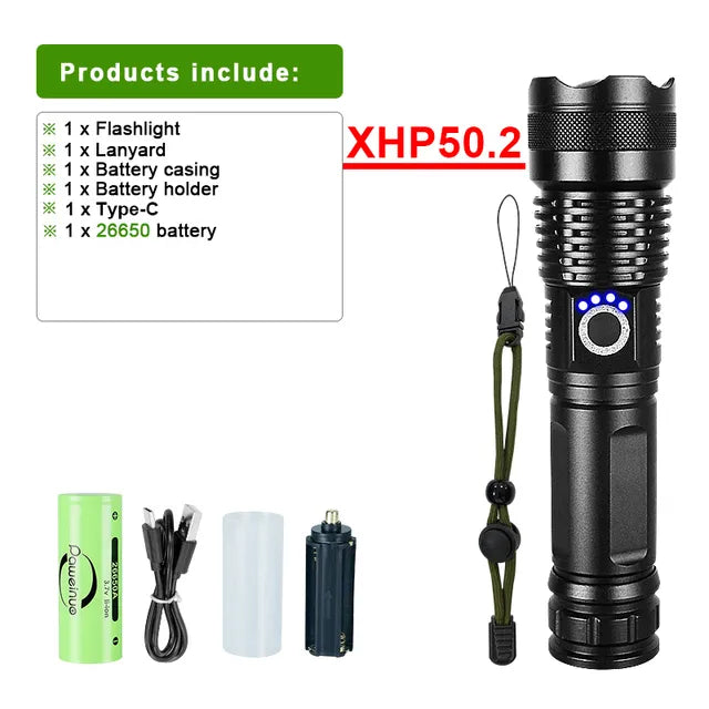 Rechargeable LED Flashlight for Adventure Bowlift