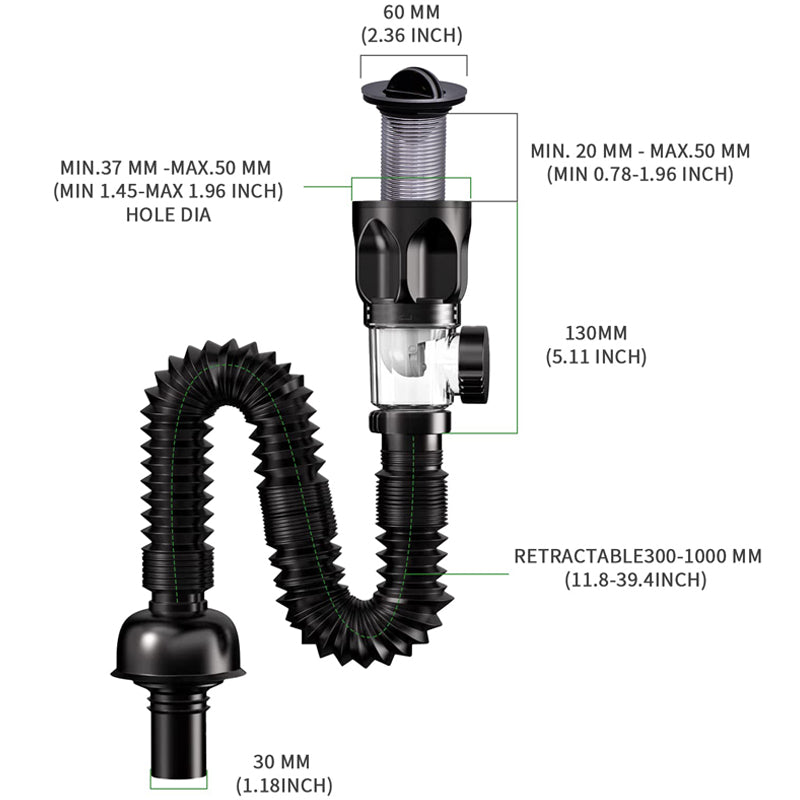 Flexible siphon drainage pipe | Bowlift