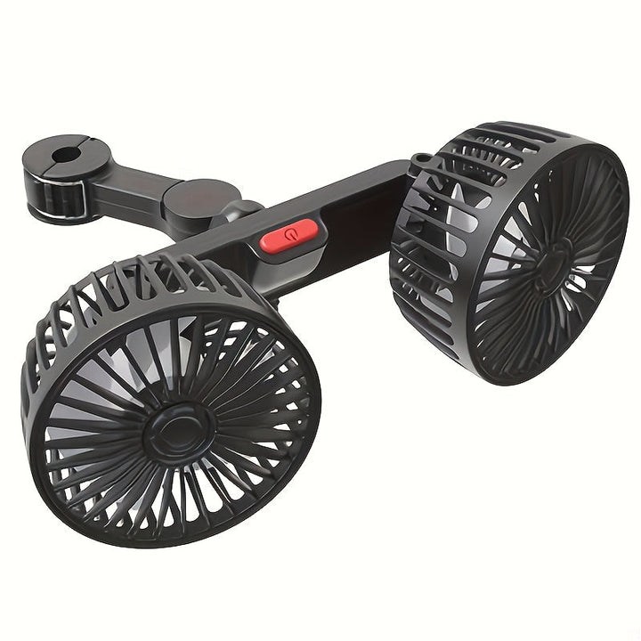 BowLift | Double Fan AirTrek Duo | 360° rotatable | Ultra-quiet & Compact | USB Car Fan with 5 Blades