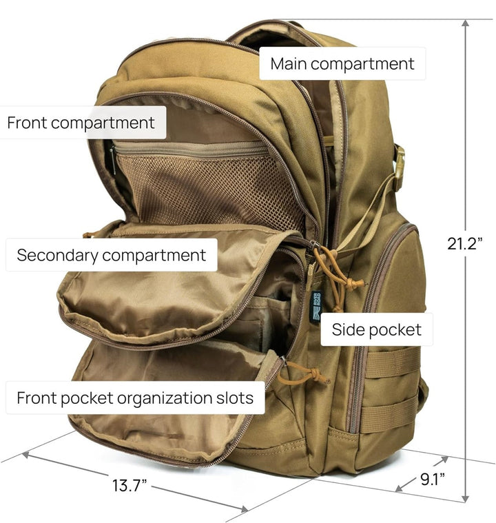 BowLift | Tactical Backpack 25L - Water Repellent - MOLLE System