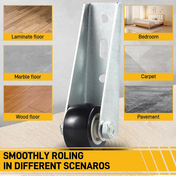 Low-Profile Side-Mount Caster Wheels for Furniture Bowlift
