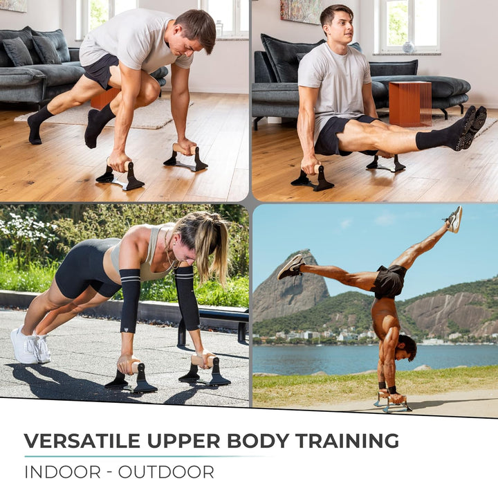 PowerGrip - Houten Push-Up Parallettes met Antislip Bowlift