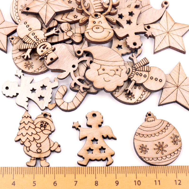 BowLift | Wooden Winter Happy Christmas Ornaments