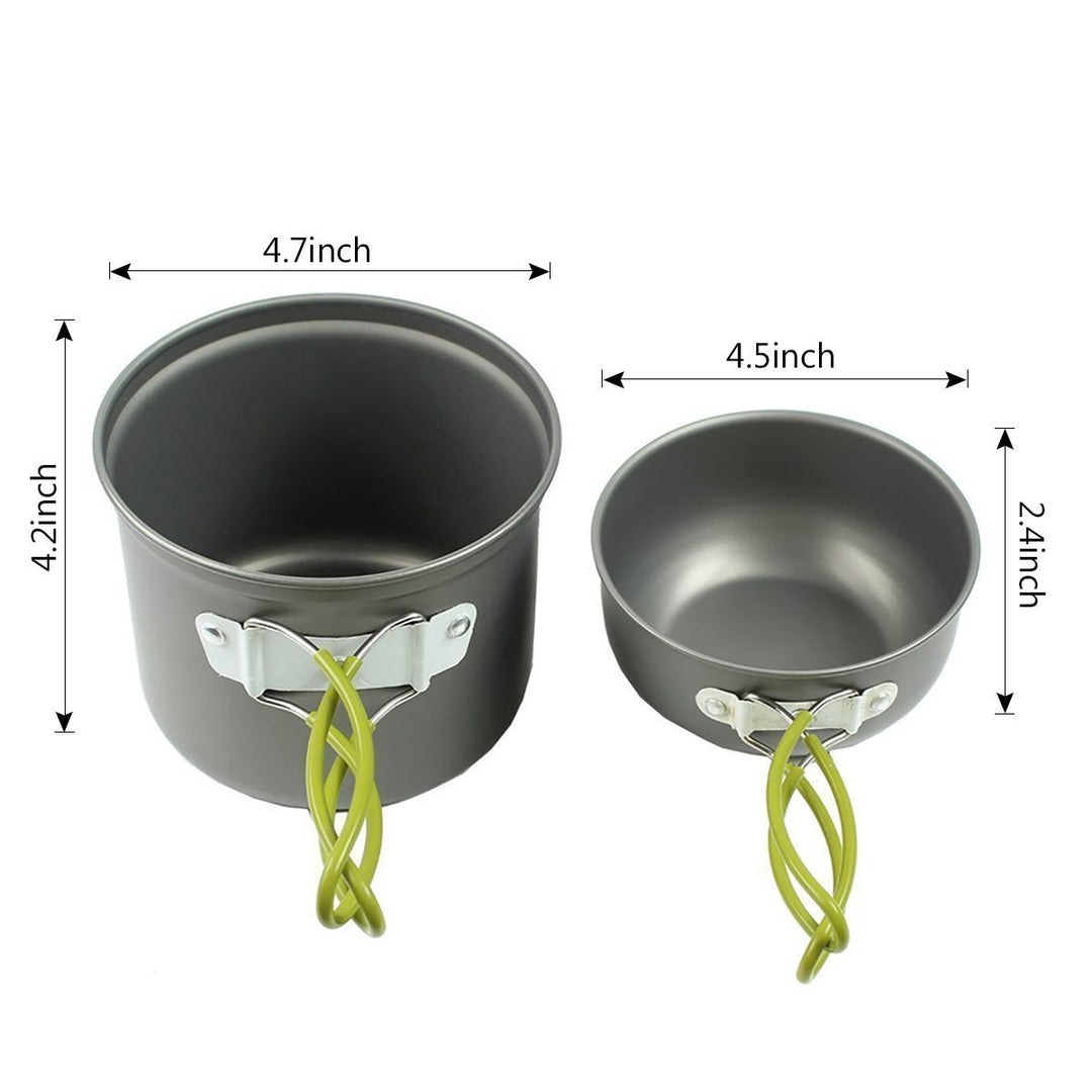 compact lightweight camping cookware and backpacking cook set with folding stove and nesting non-stick pots Bowlift