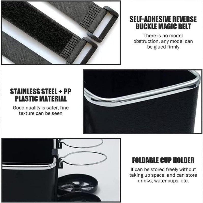 Armrest Organizer with Twin Fold-Flat Cup Holders Bowlift
