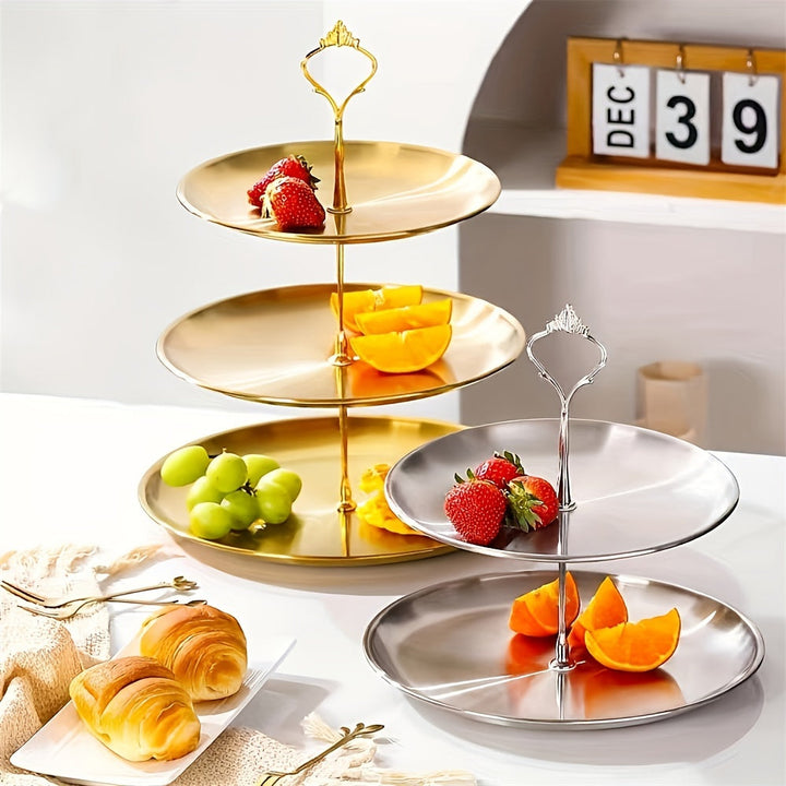 SteelTower - Elegant Triple Serving Plate for Parties Bowlift