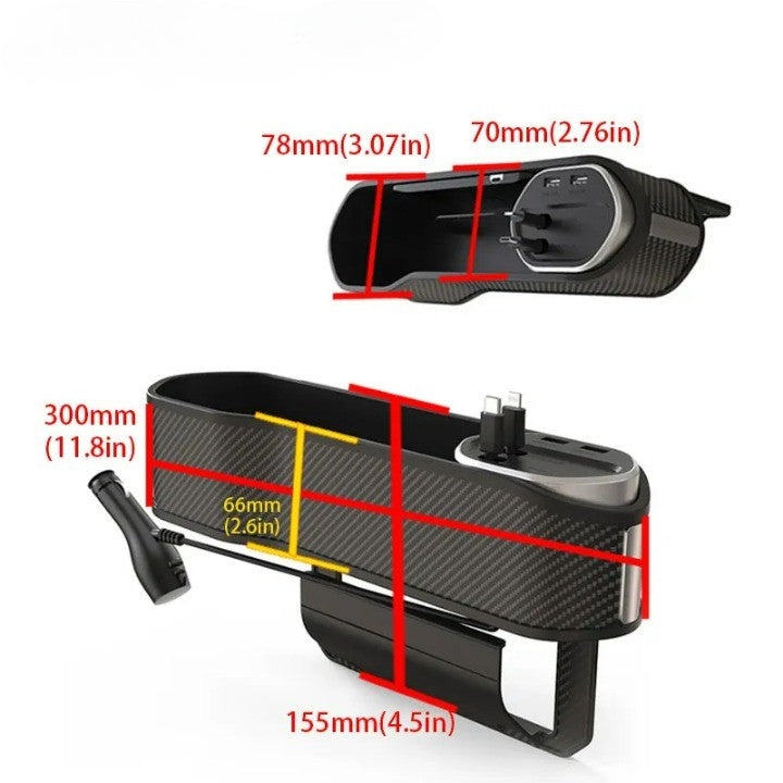 BowLift | Car Seat Gap Organizer Cup Holder Wireless Charger