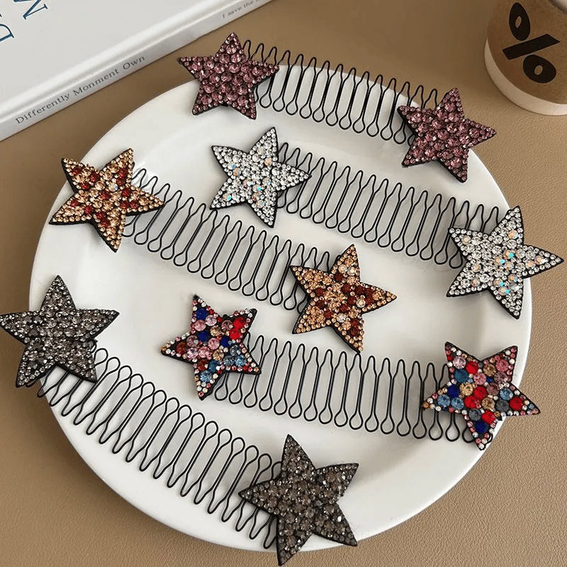 Rhinestone Star Hair Comb Set (5 pieces) | Bowlift