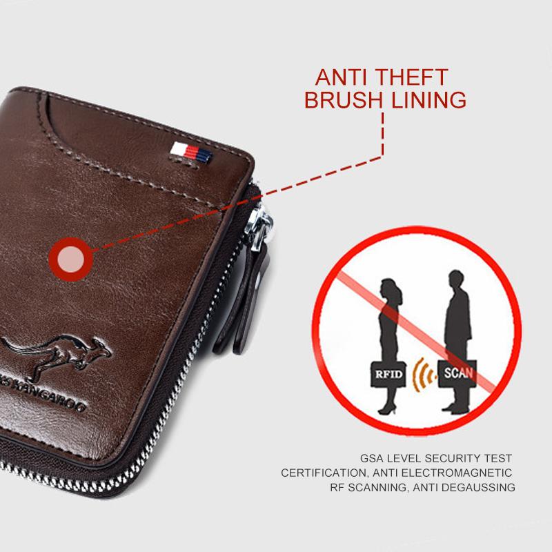BowLift | Men Wallet Zipper Genuine Leather Purse ( RFID PROTECTED )