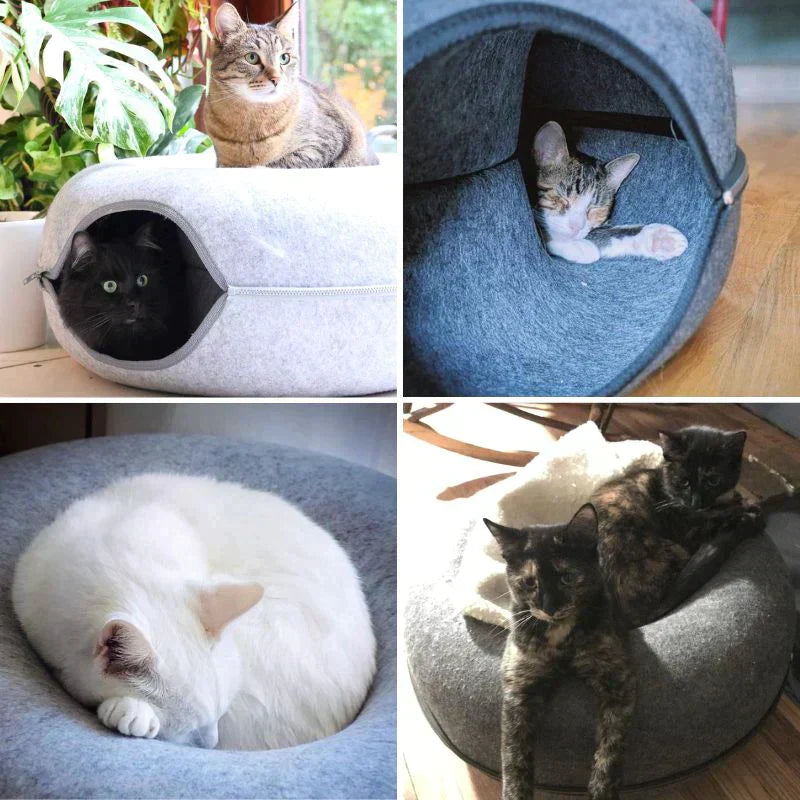BowLift | Cozy Donut Cat Bed – Plush Material, Non-Slip Bottom, 20-Inch Diameter, Ideal for Relaxation and Play