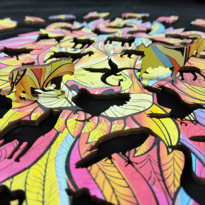 Wooden Lion Puzzle | Bowlift