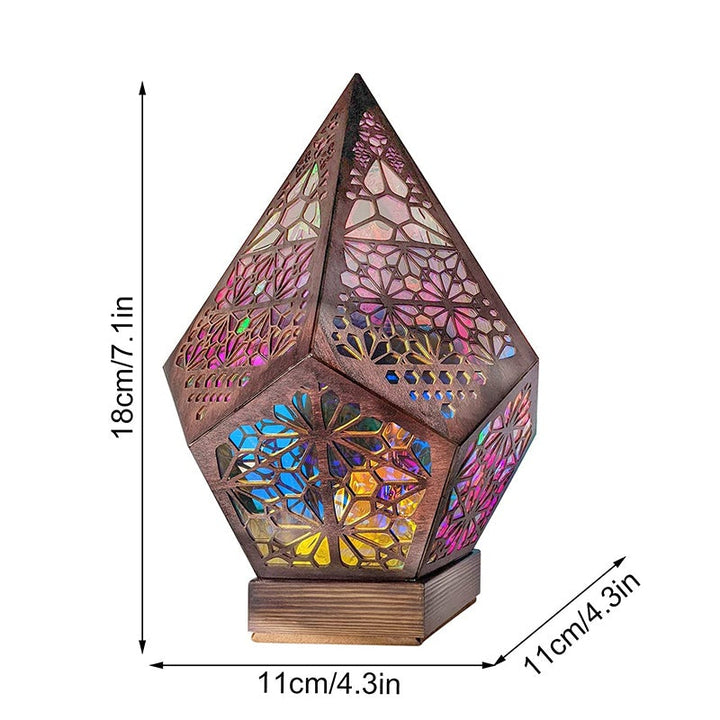 Bohemian Polar Star Wooden Floor Lamp, LED Colorful Star Projector | Bowlift