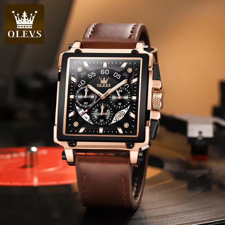 Olevs® Luminous Luxury Square Business Automatic Mechanical Watch | Bowlift